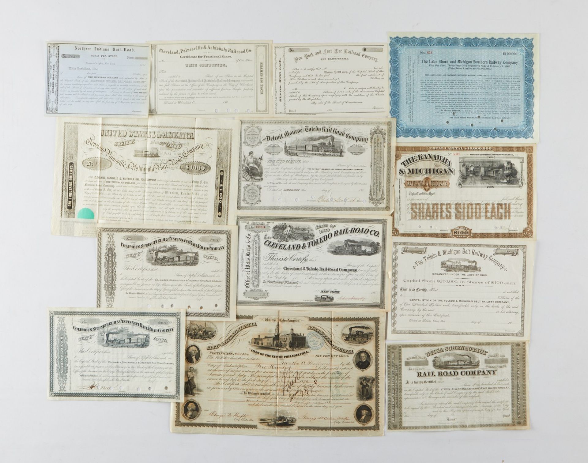 Group of Railroad Stock and Gold Certificates - Bild 3 aus 4