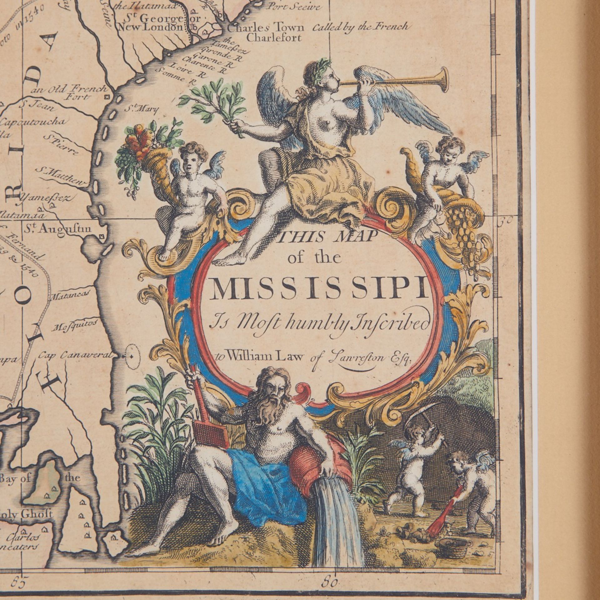 John Senex Map of Louisiana & Mississippi River 1721 - Bild 3 aus 5