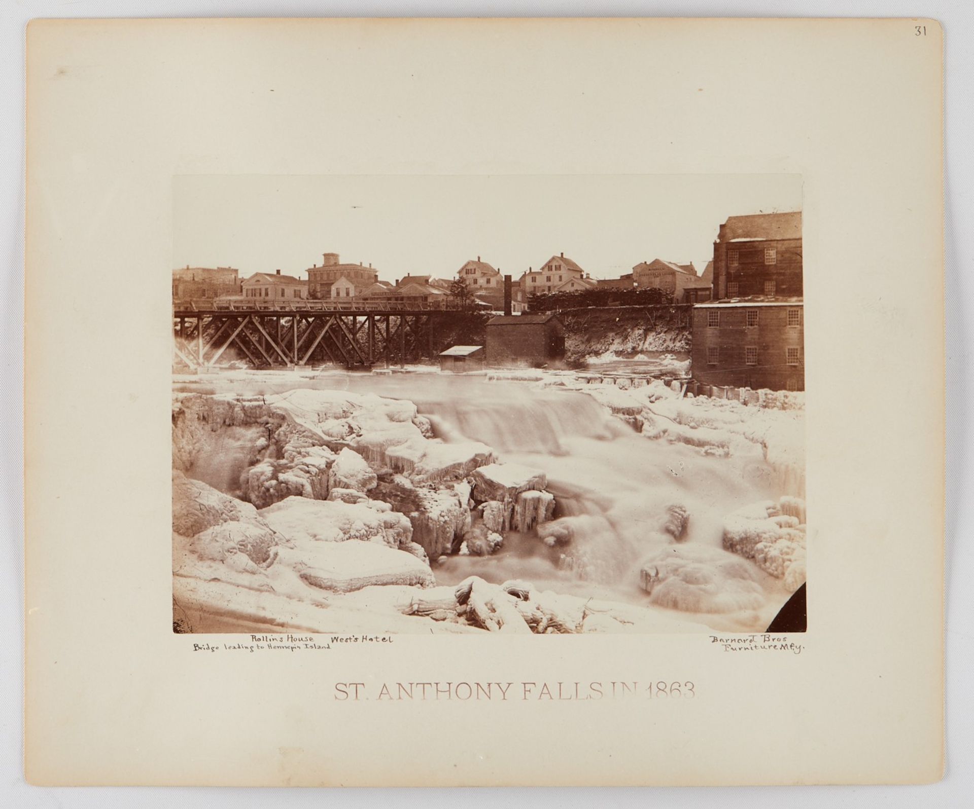 Benjamin Upton St. Anthony Falls 1863 Photograph - Bild 2 aus 8