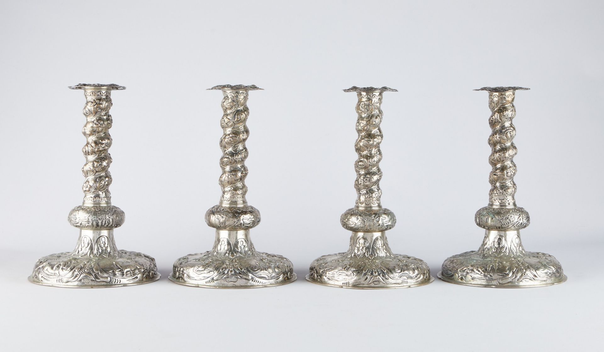 Set: 4 Silver 19th c. Sterling Candlesticks - Bild 3 aus 16