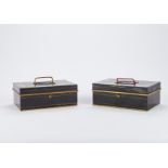 Pair of Antique Tin Money Boxes - J. J. Hill