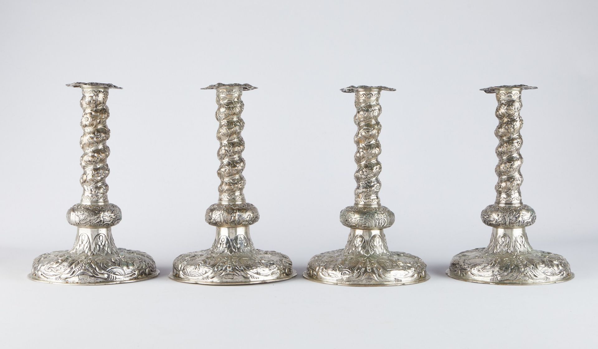 Set: 4 Silver 19th c. Sterling Candlesticks - Bild 4 aus 16