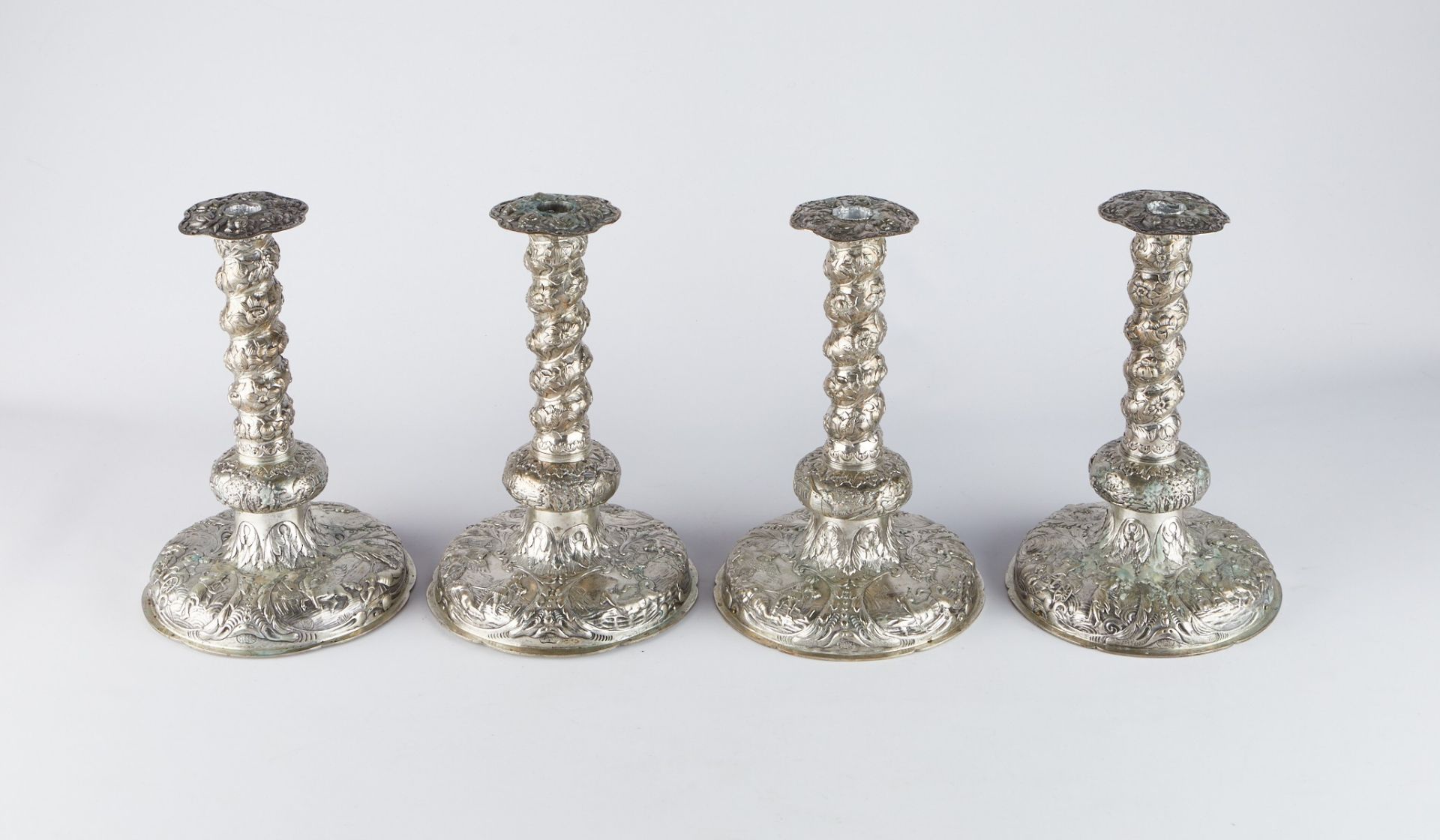 Set: 4 Silver 19th c. Sterling Candlesticks - Bild 2 aus 16