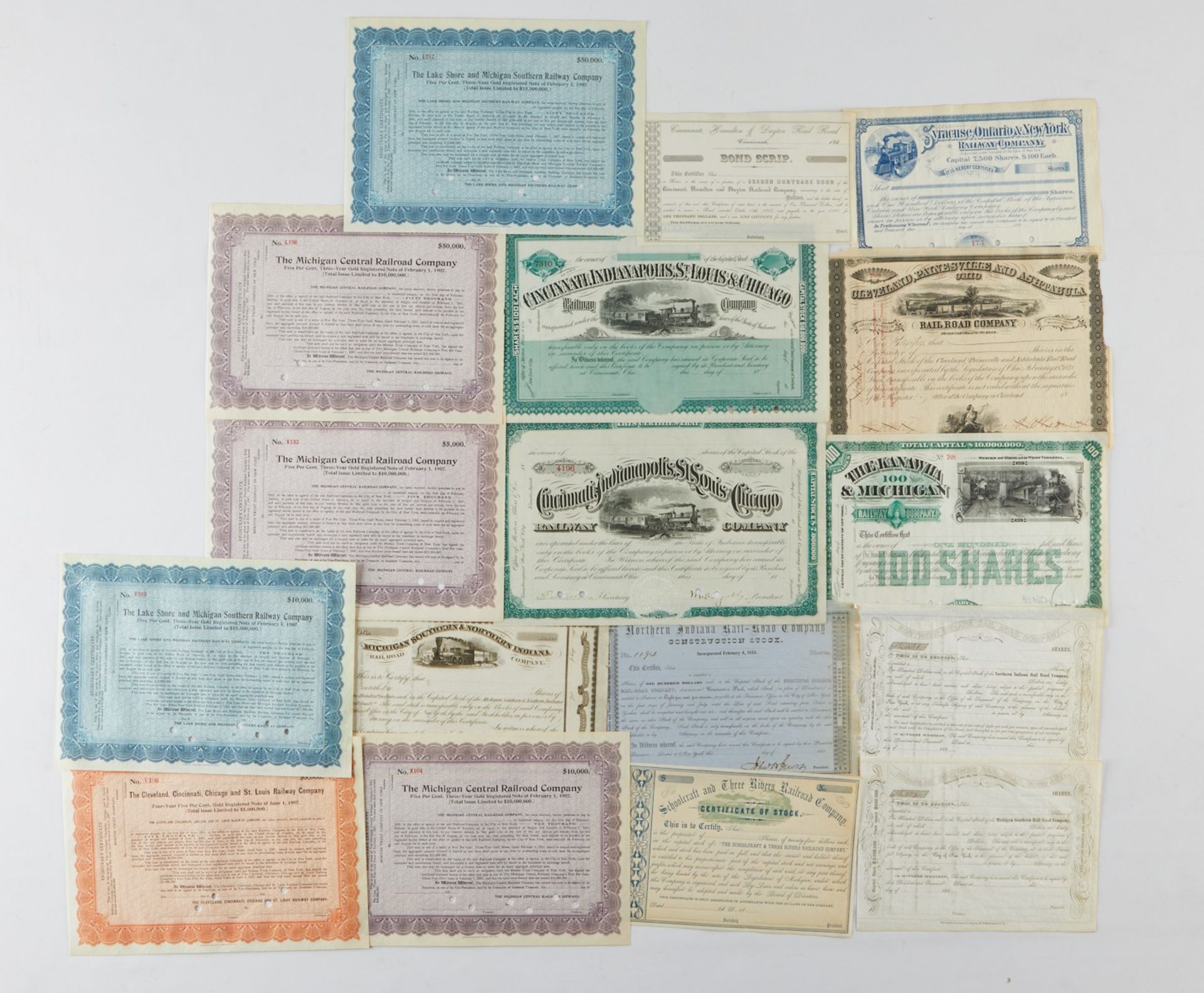 Group of Railroad Stock and Gold Certificates - Bild 4 aus 4