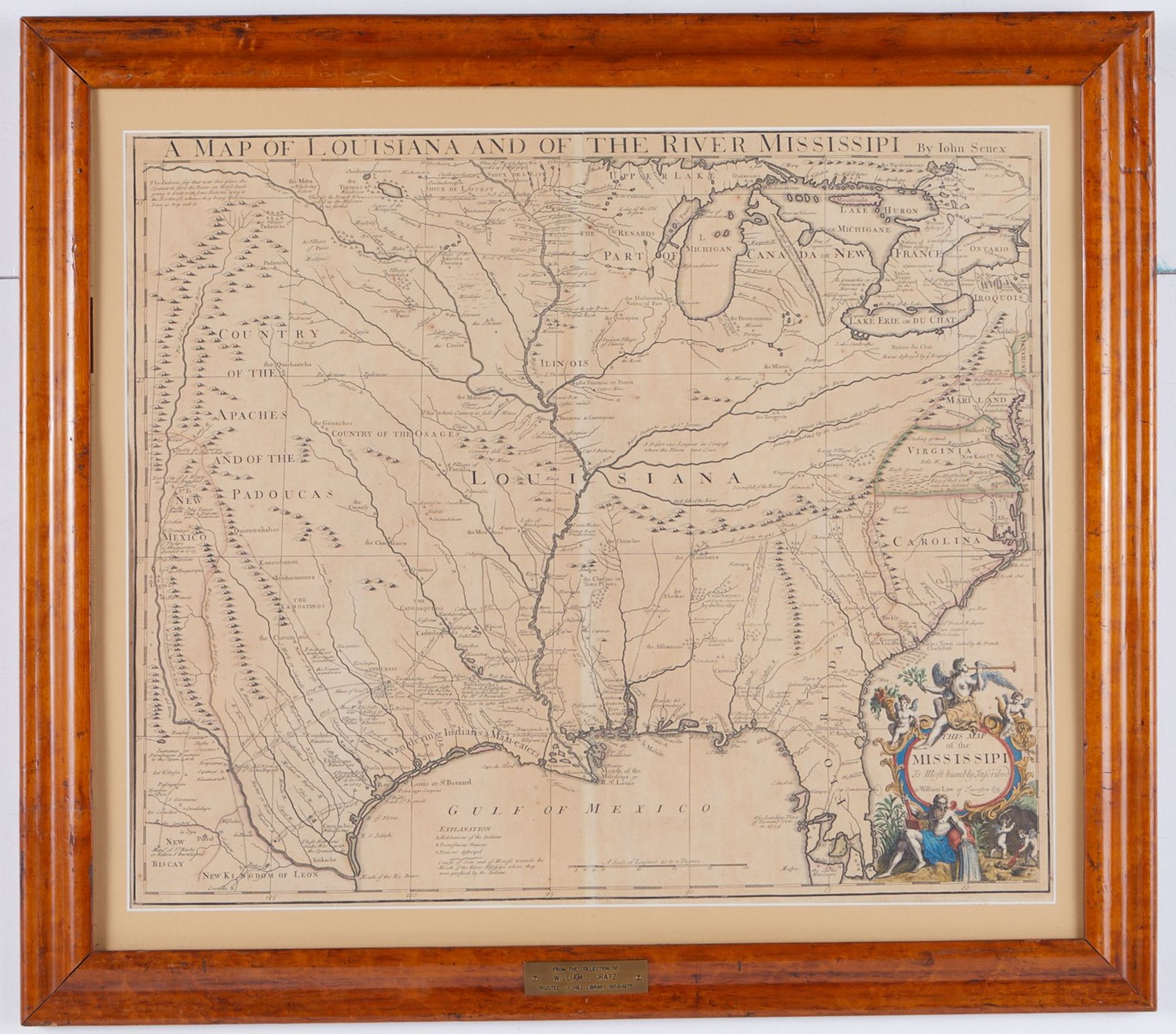 John Senex Map of Louisiana & Mississippi River 1721 - Bild 2 aus 5