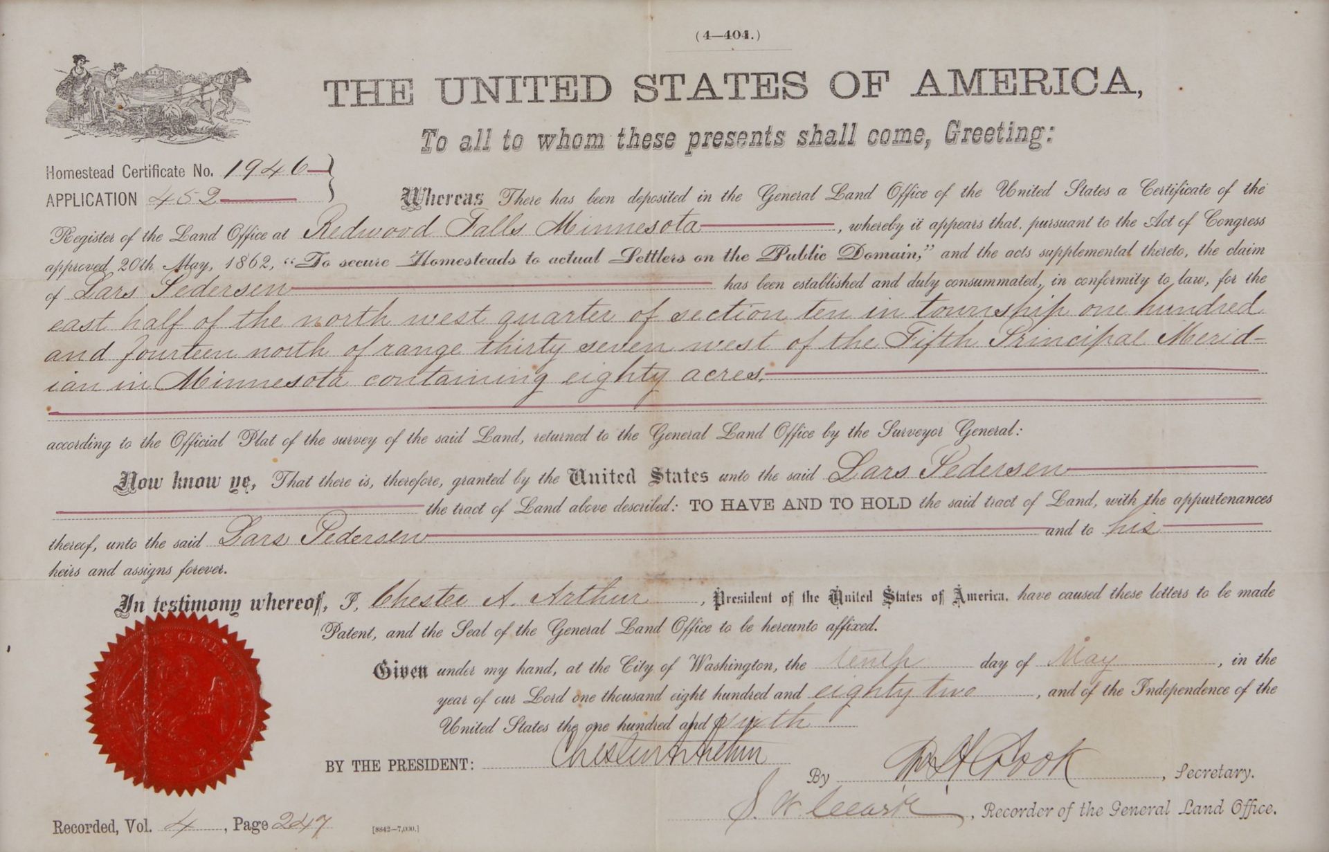 Grp: 2 Homestead Act Documents Signed - Bild 2 aus 5