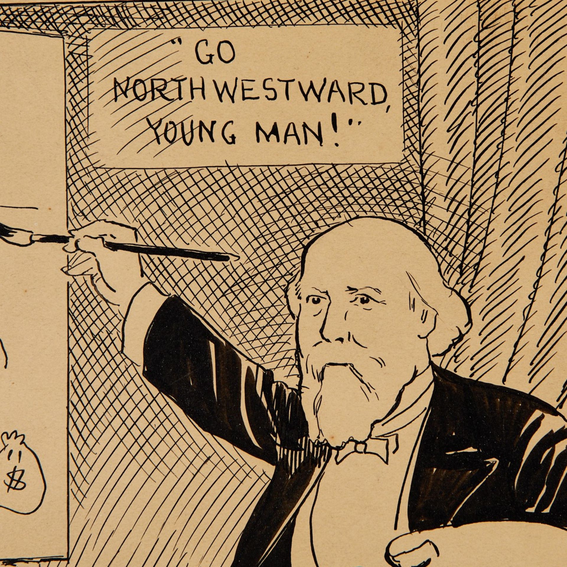 McCutcheon "Go Northwestward Young Man" Cartoon - Bild 3 aus 4