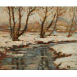 Knute Heldner "River in Winter - Duluth" Painting