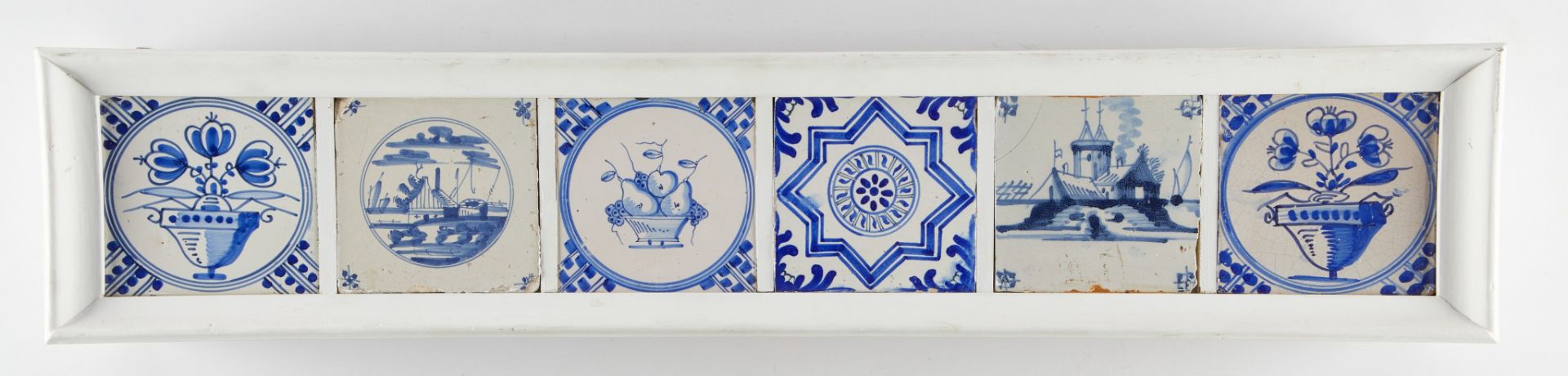 Grp: 6 Dutch Delft Tiles - Framed