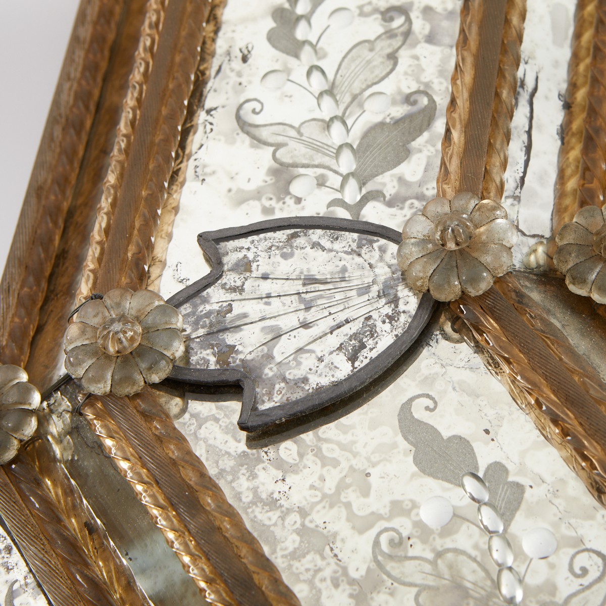 Early Antique Venetian Glass Mirror - Image 3 of 8