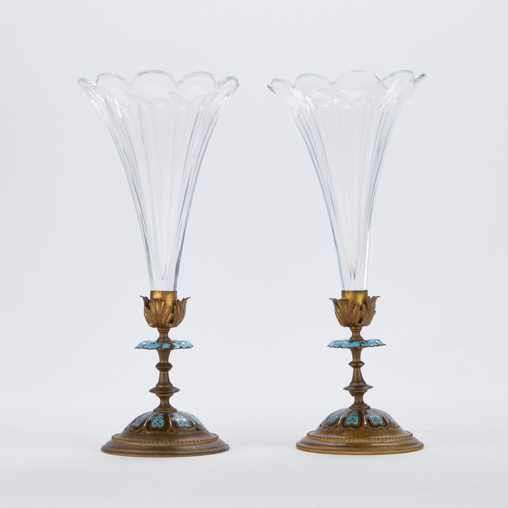 Pr: Crystal & Bronze Trumpet Vases - Bild 2 aus 8