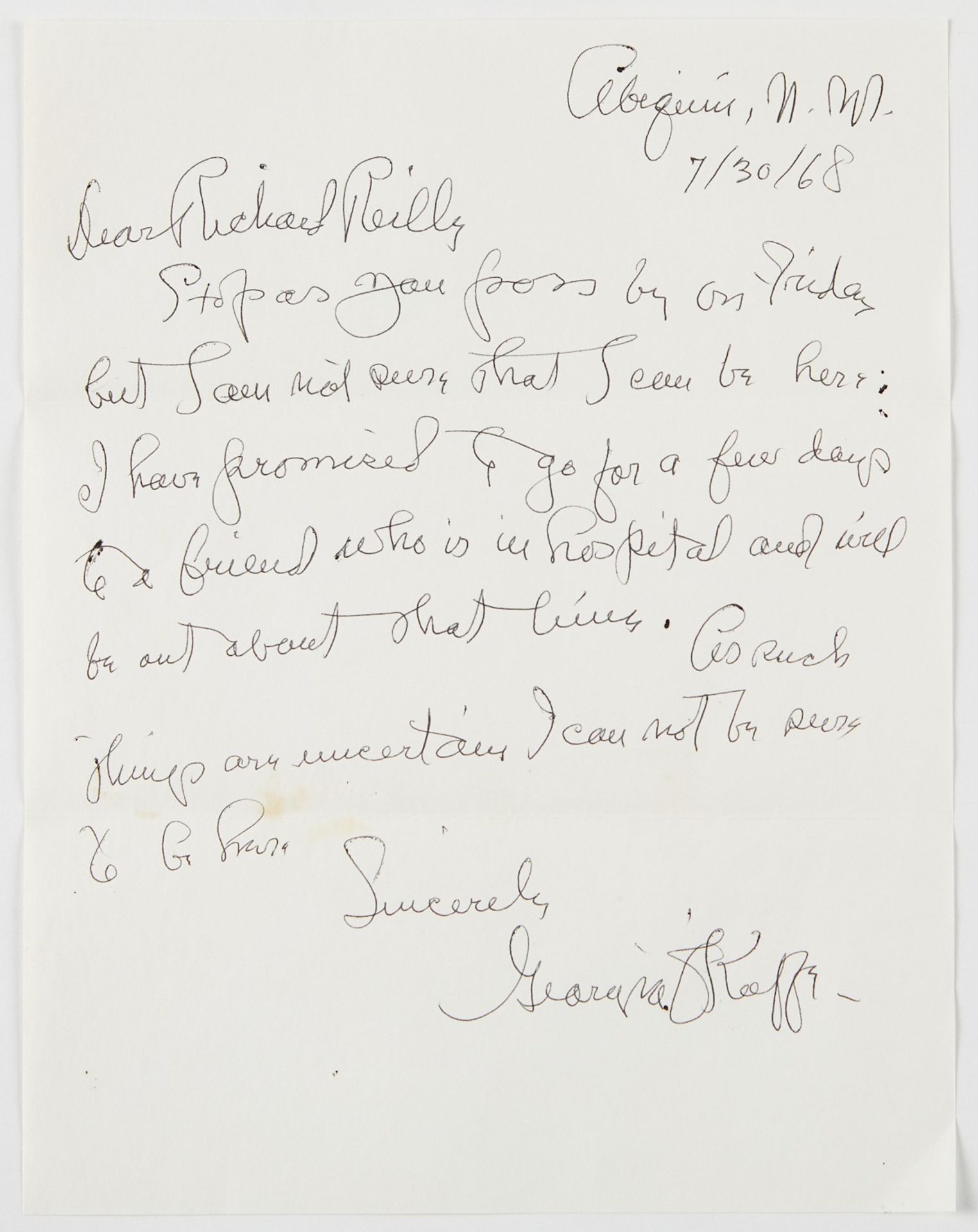Grp: 2 Georgia O'Keeffe Autograph Letters - Bild 8 aus 9