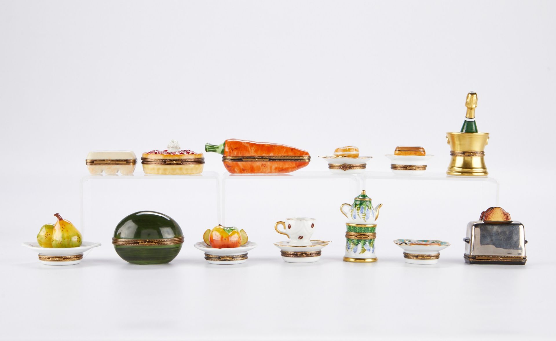 Grp: 13 French Limoges Porcelain Boxes Food - Bild 4 aus 12