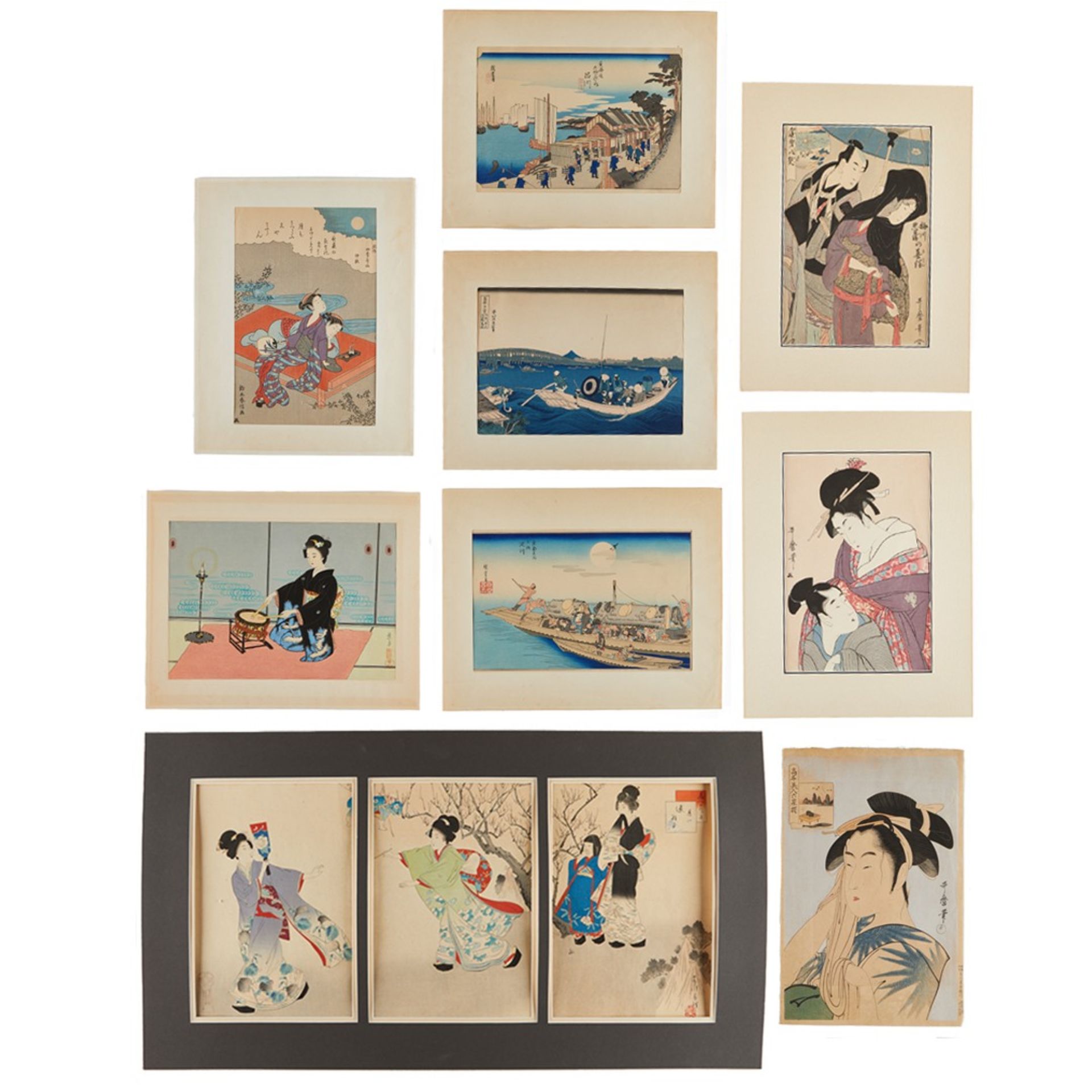 Grp: 9 Modern Japanese Woodblock Prints Hiroshige