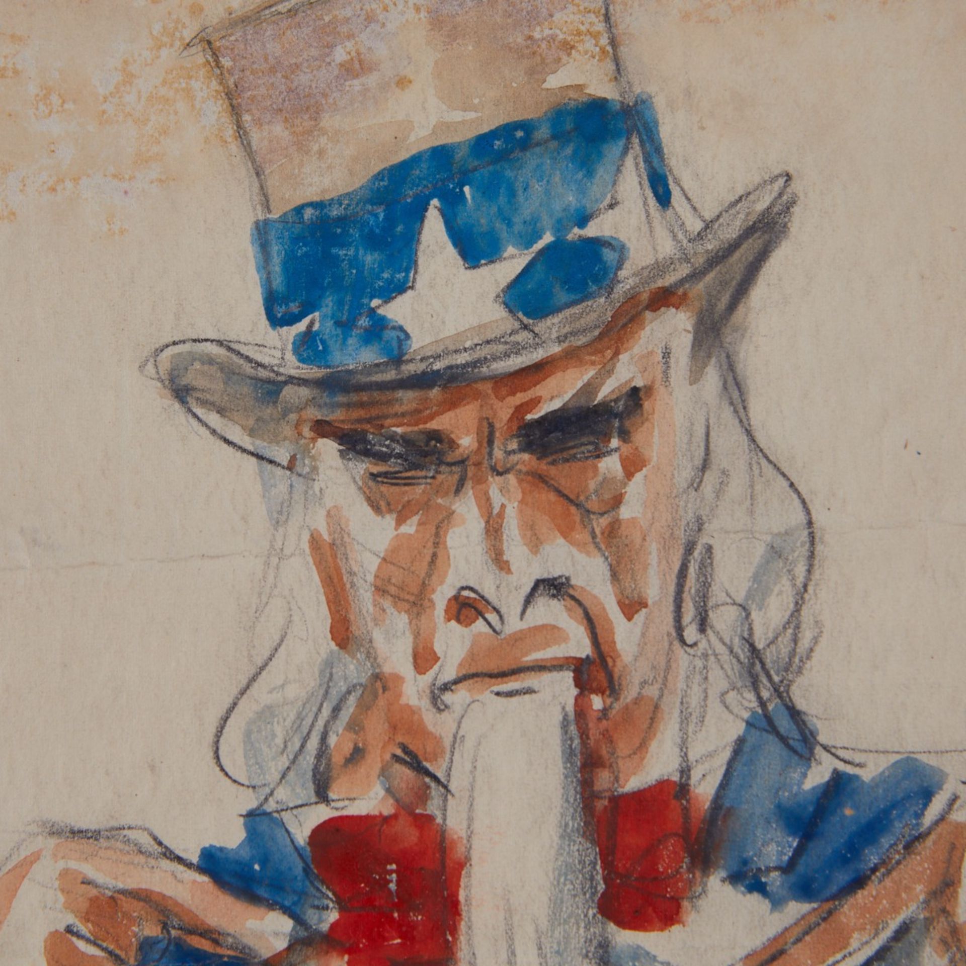 James Montgomery Flagg Uncle Sam WC on Paper - Image 4 of 12