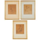 Grp: 3 Mihaly Munkacsy Drawings Figure Studies