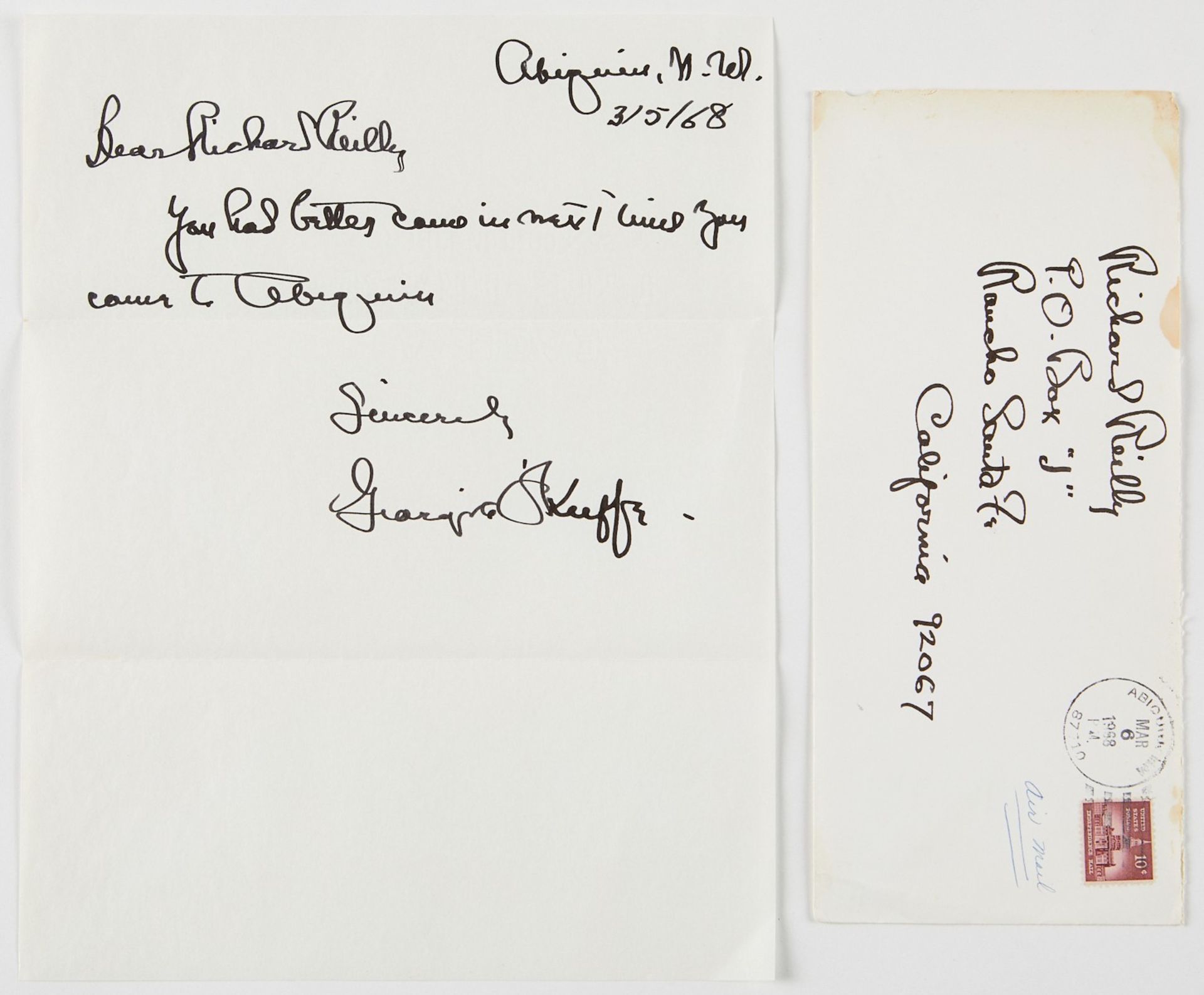 Grp: 2 Georgia O'Keeffe Autograph Letters - Bild 3 aus 9
