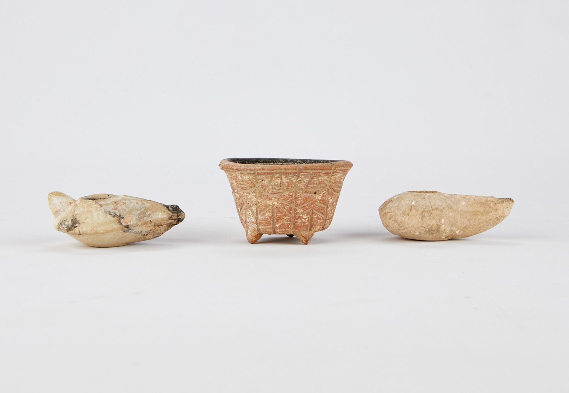 Grp: 3 Egyptian Oil Lamps and Bowl - Bild 3 aus 8