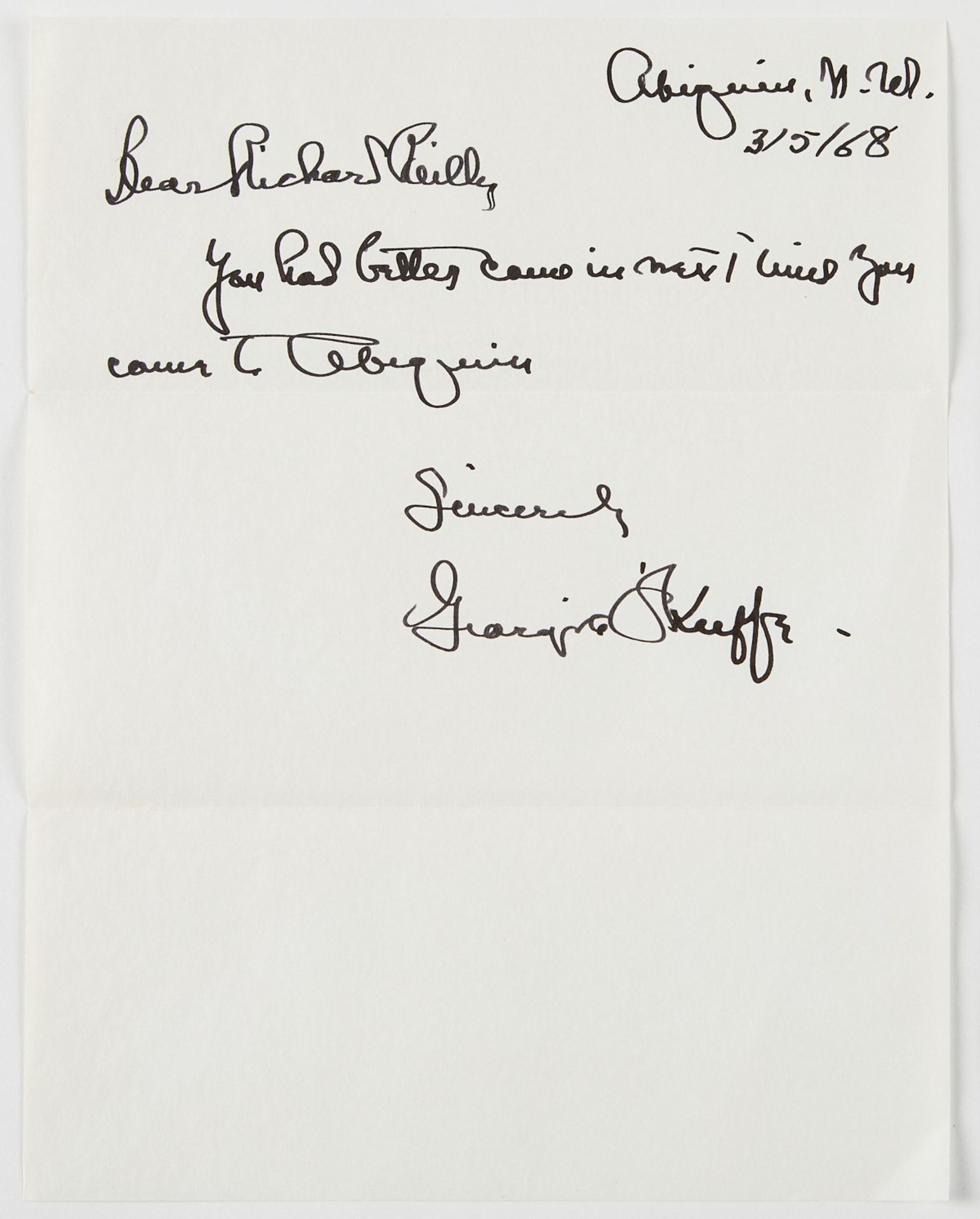 Grp: 2 Georgia O'Keeffe Autograph Letters - Bild 5 aus 9