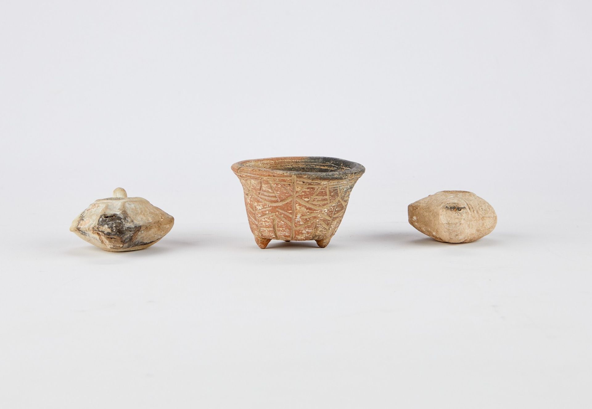 Grp: 3 Egyptian Oil Lamps and Bowl - Bild 4 aus 8