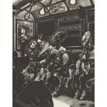 Fritz Eichenberg "Subway" Wood Engraving