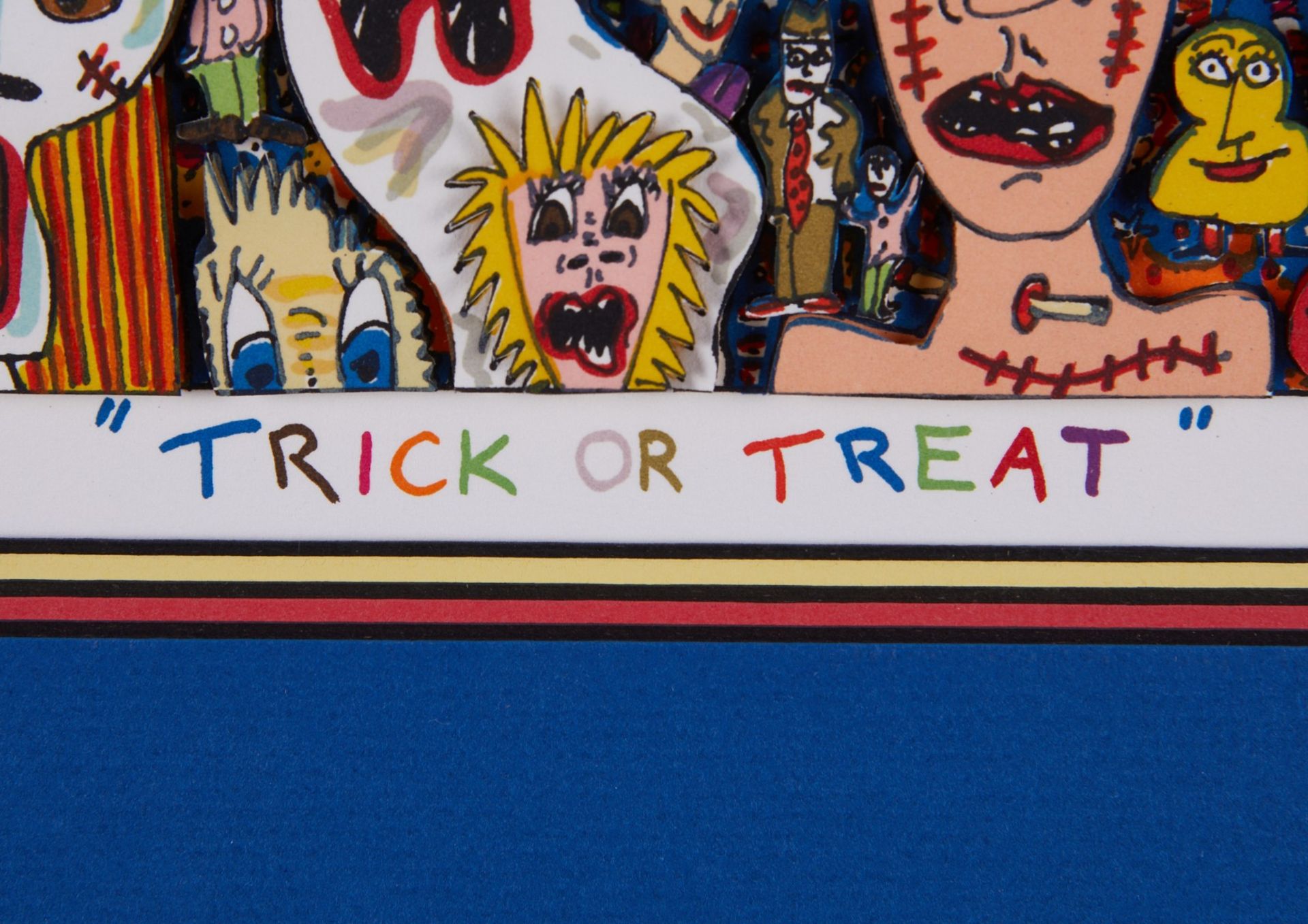 James Rizzi "Trick or Treat" Mixed Media Collage - Image 4 of 6