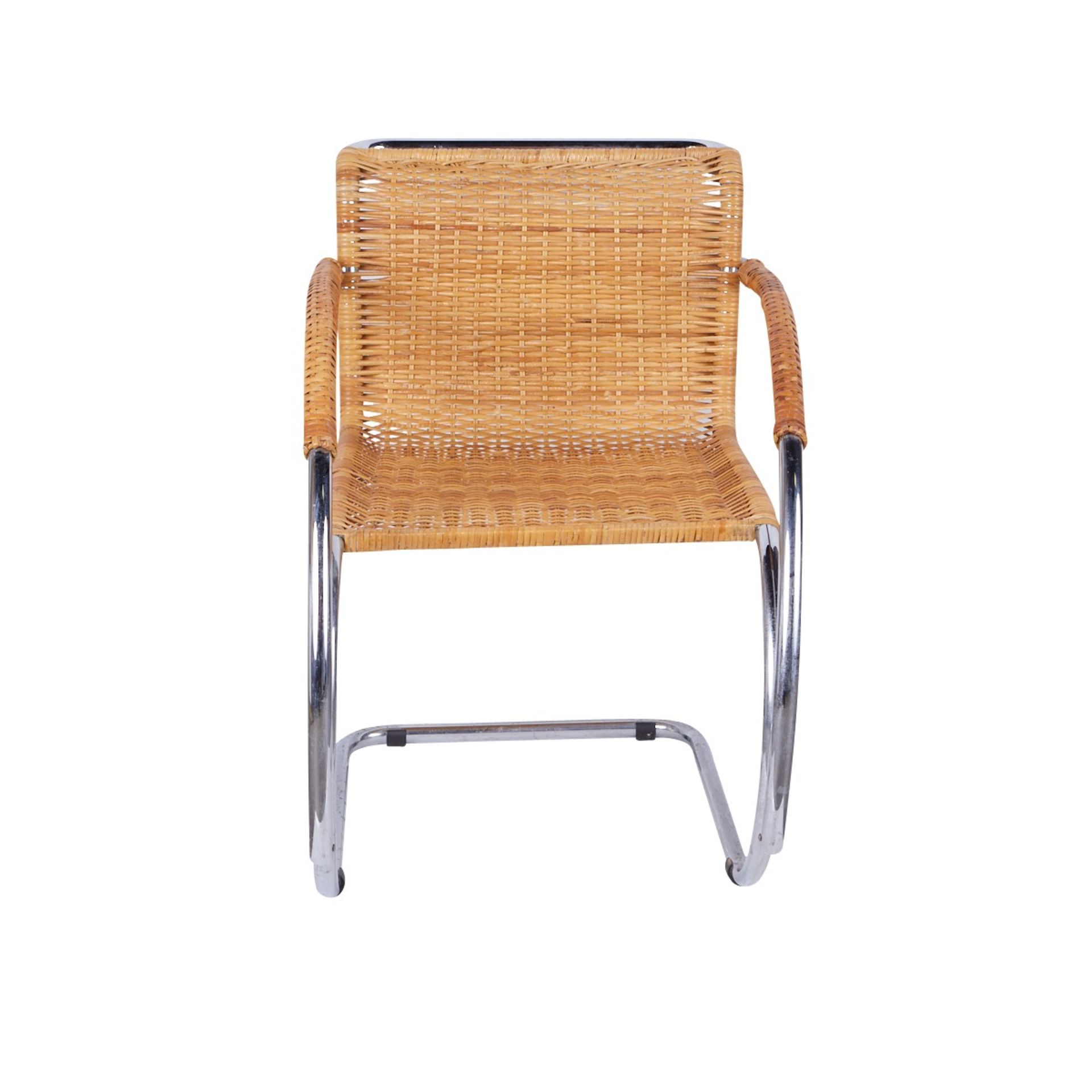 Mies van der Rohe MR20 Wicker and Chrome Chair - Bild 3 aus 6