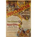 1946 Mardi Gras Rex Proclamation Poster