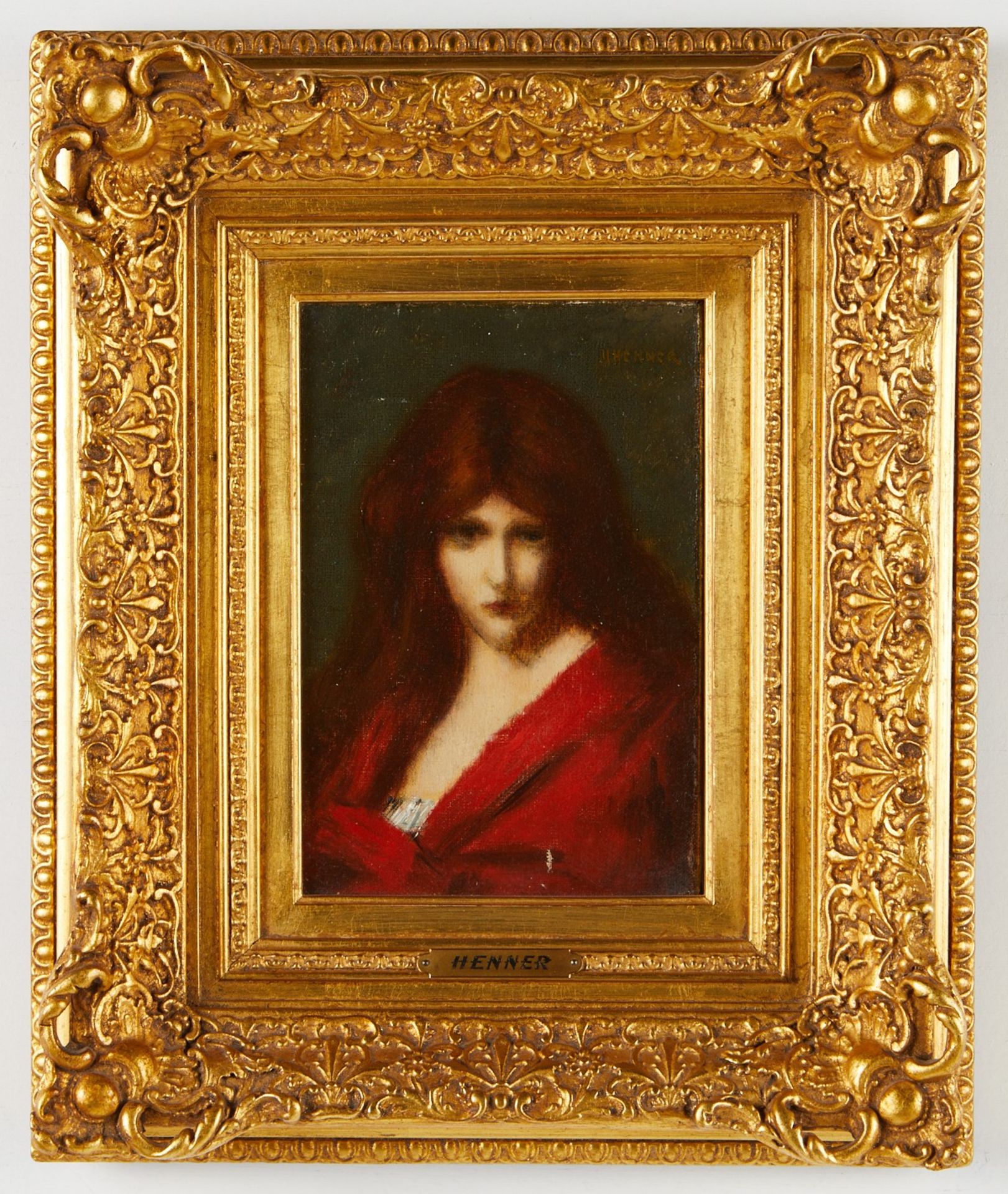 Jean-Jacques Henner Portrait of a Lady in Red