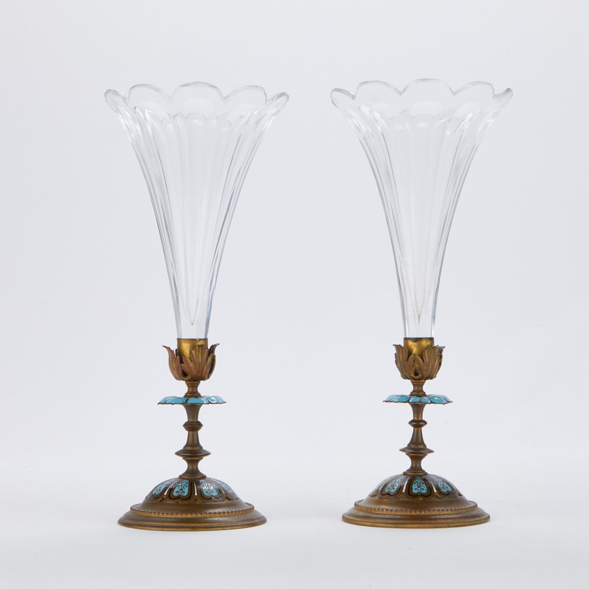 Pr: Crystal & Bronze Trumpet Vases - Bild 3 aus 8