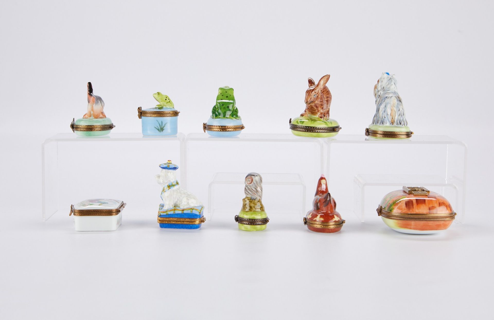Grp: 10 Animal French Limoges Porcelain Boxes - Bild 4 aus 10