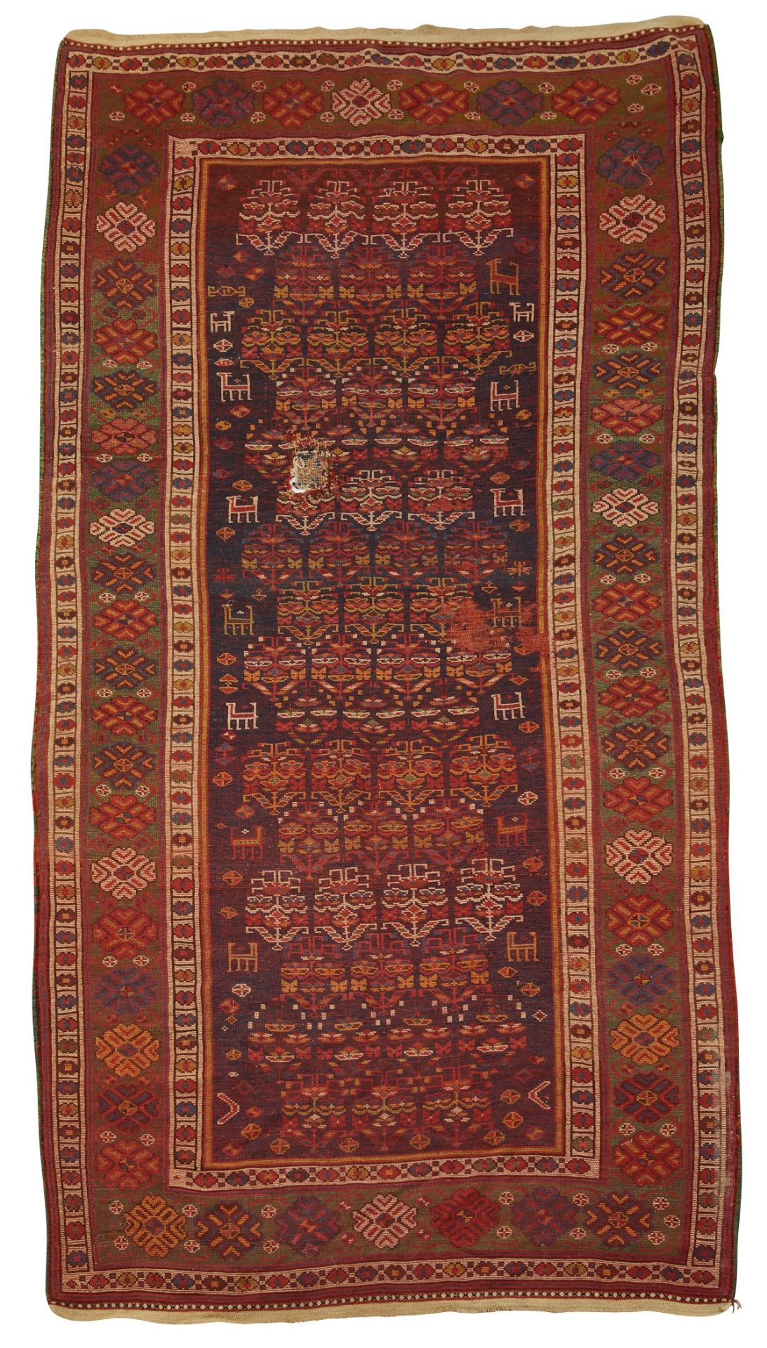 Antique Caucasian Rug 9' 4" x 4' 9" - Bild 2 aus 7