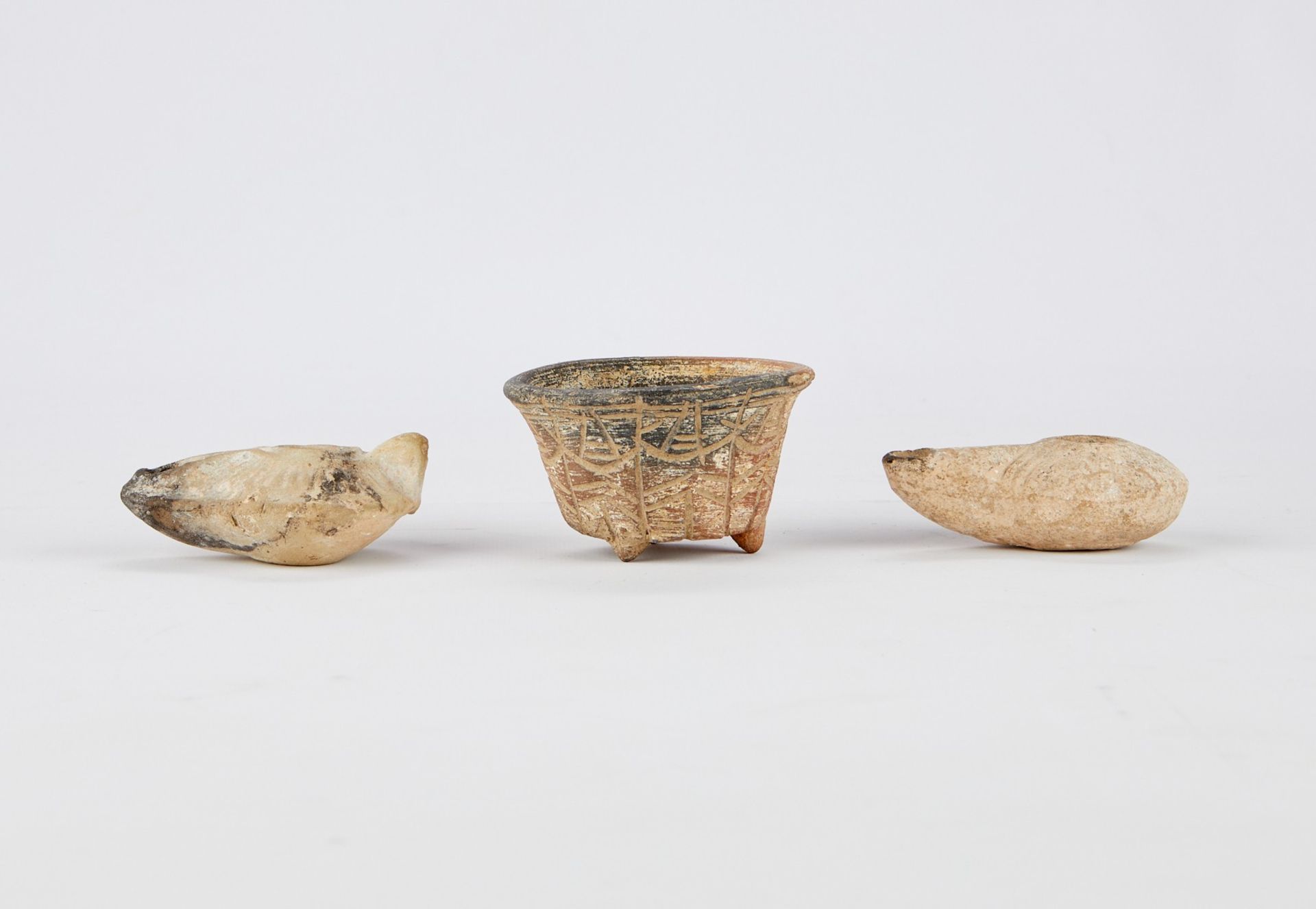 Grp: 3 Egyptian Oil Lamps and Bowl - Bild 5 aus 8