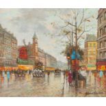 Signed Antoine Blanchard Moulin Rouge Painting