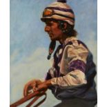 Lonni Clarke Jockey Painting Oil on Canvas