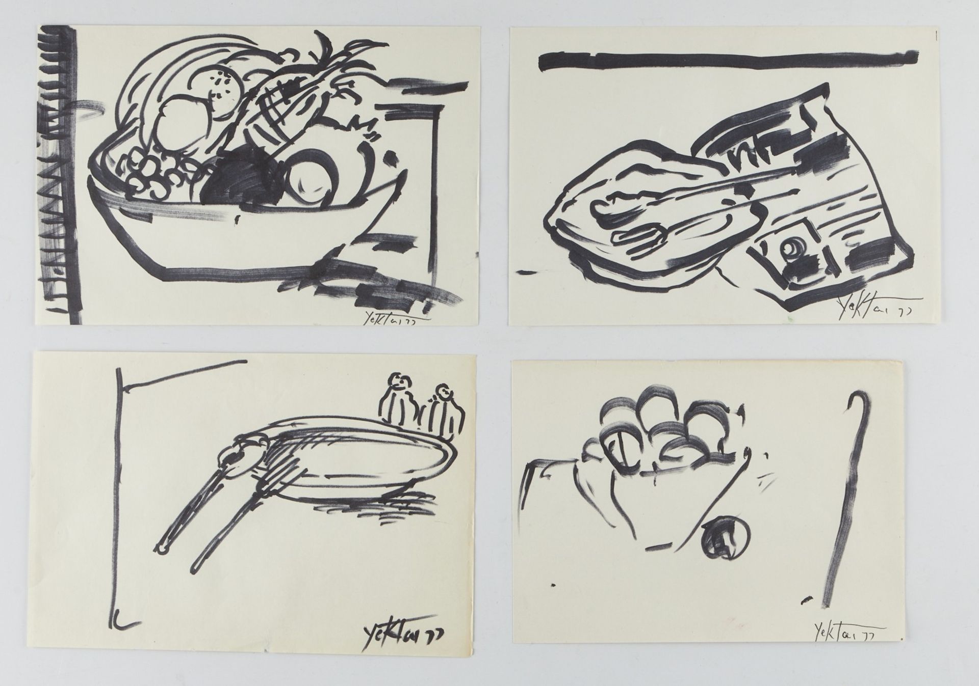 Grp: 4 Manoucher Yektai Drawings Still Life