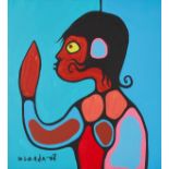 Norval Morrisseau "Child Speaks" Acrylic on Canvas