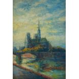 Impressionist Oil Painting of Notre Dame