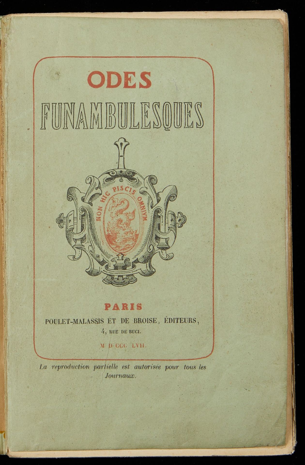 Theodore de Banville "Odes Funambulesques" 1st Ed. 1857 - Bild 3 aus 5