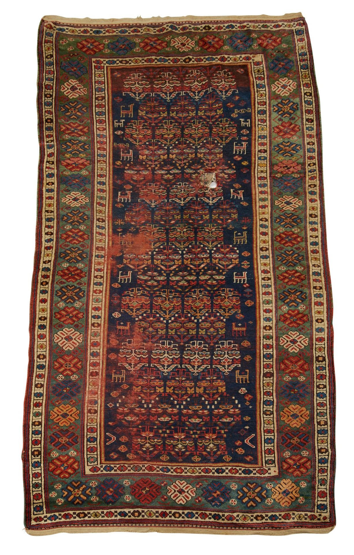 Antique Caucasian Rug 9' 4" x 4' 9"