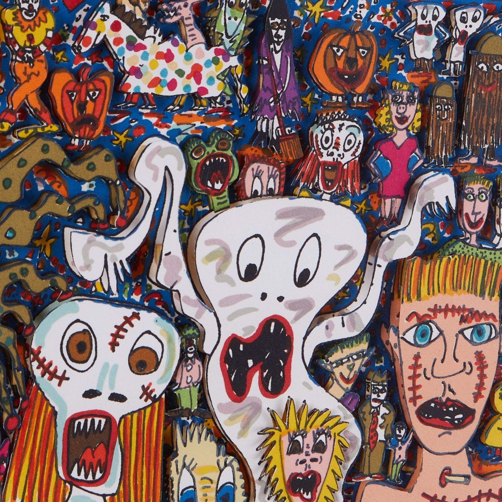 James Rizzi "Trick or Treat" Mixed Media Collage - Image 6 of 6