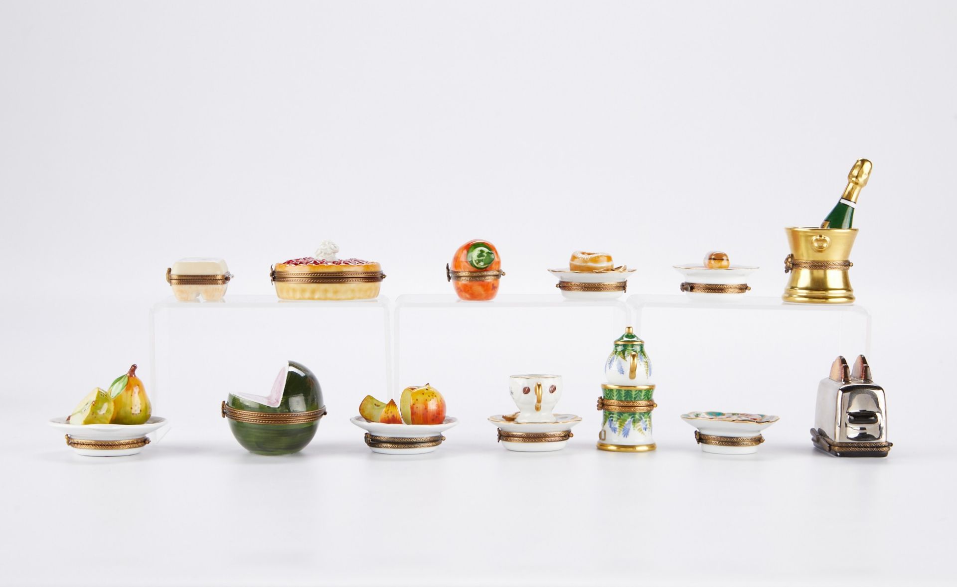 Grp: 13 French Limoges Porcelain Boxes Food - Bild 3 aus 12