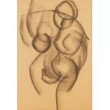 Charcoal Figural Drawing Illegibly Signed