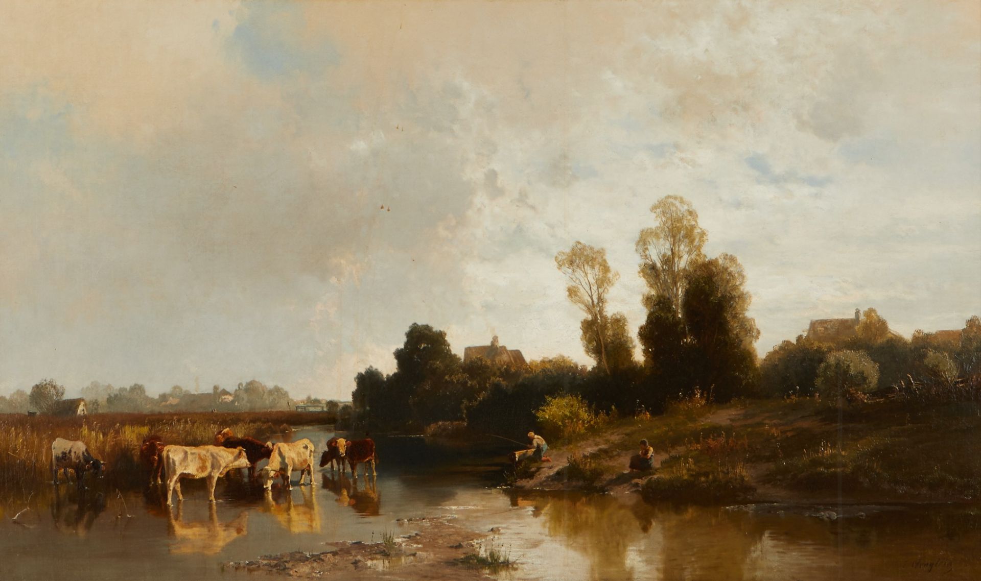 Joseph Wenglein Landscape with Cattle - Bild 2 aus 6
