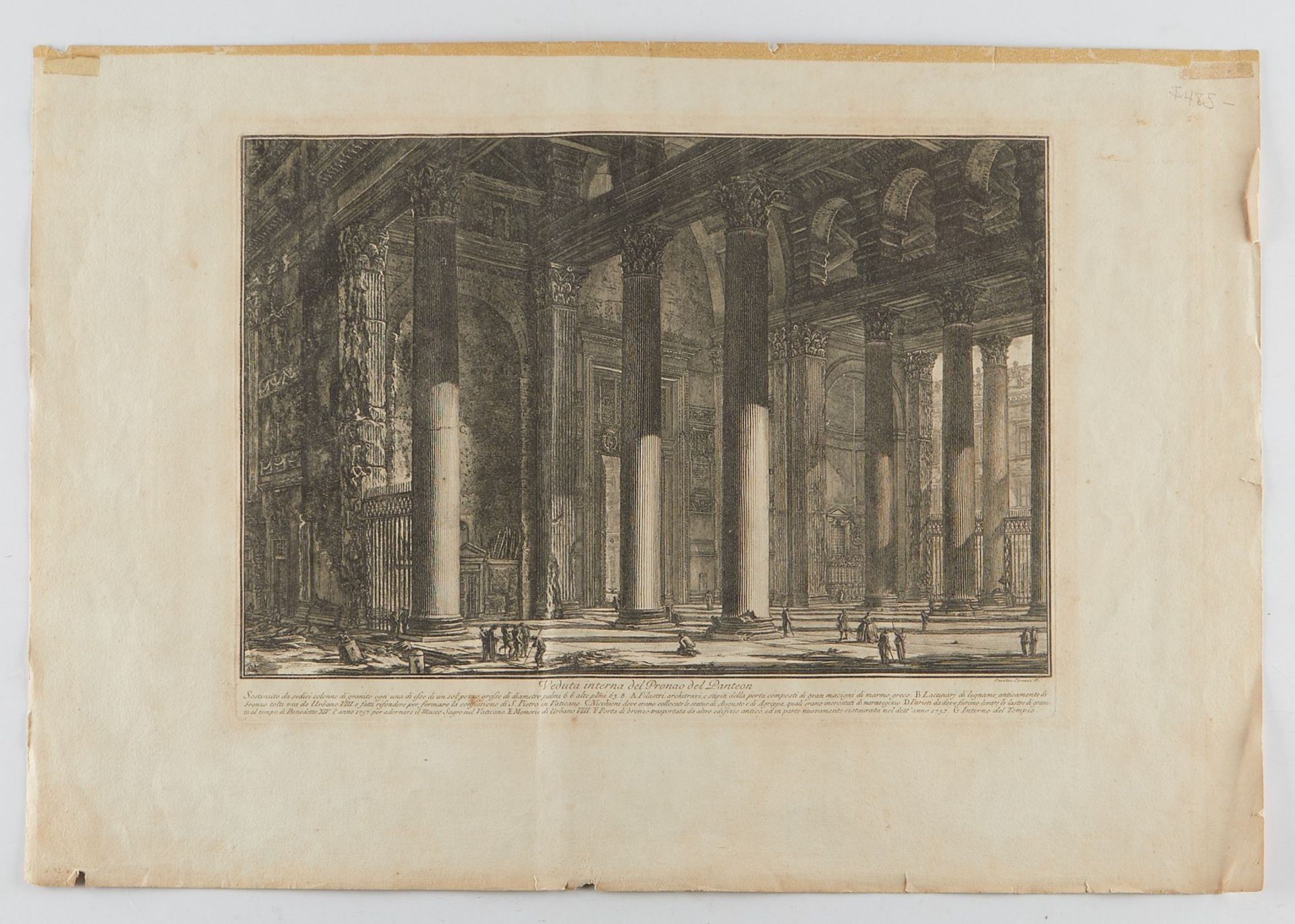 Group of Two Piranesi Etchings Pantheon Rome - Bild 6 aus 7