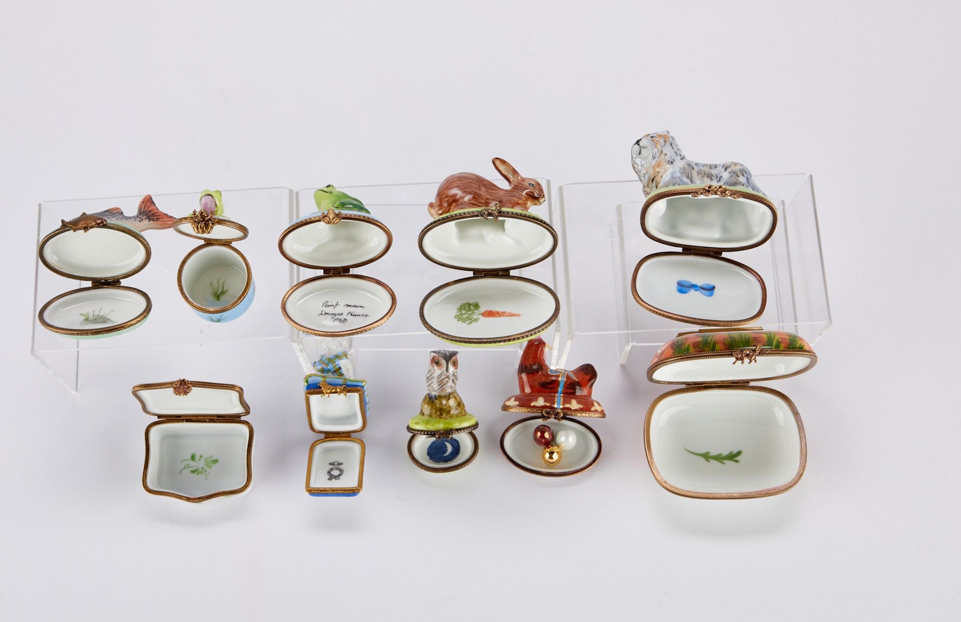 Grp: 10 Animal French Limoges Porcelain Boxes - Bild 3 aus 10