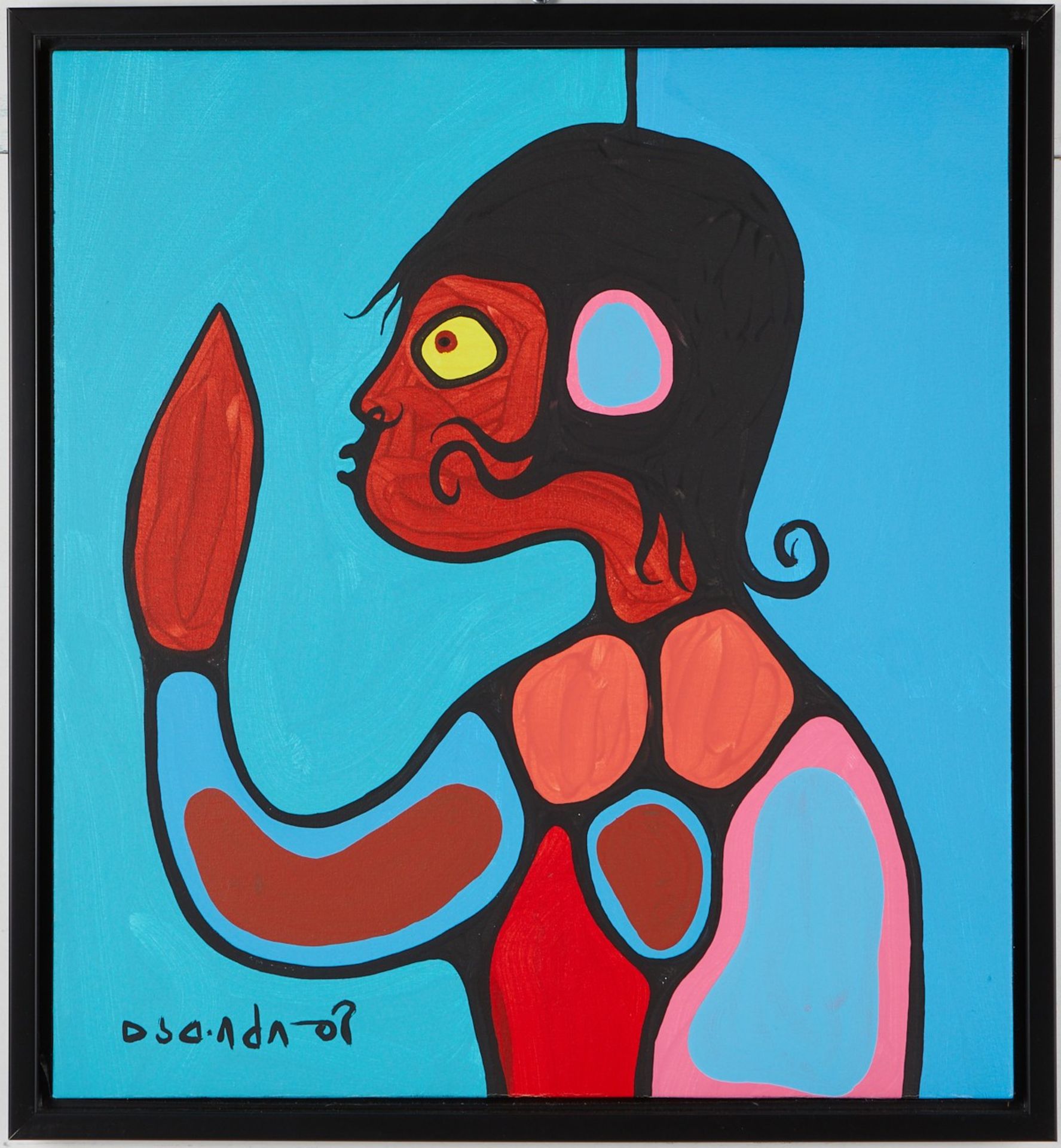 Norval Morrisseau "Child Speaks" Acrylic on Canvas - Bild 2 aus 5