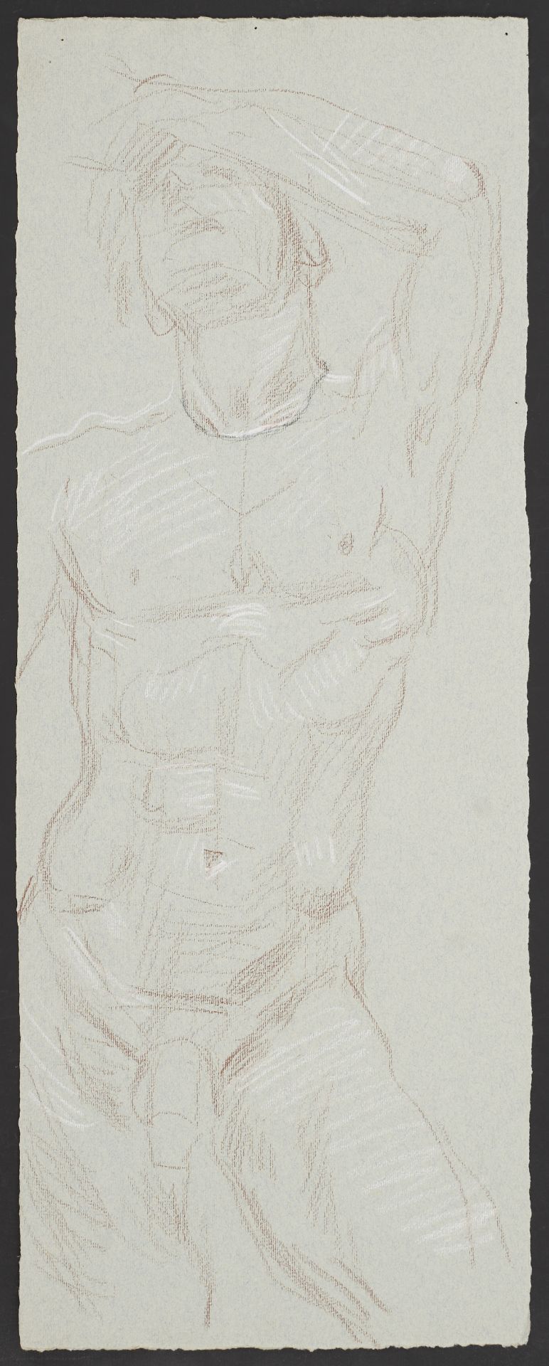 Paul Cadmus Standing Male Nude Crayon on Paper