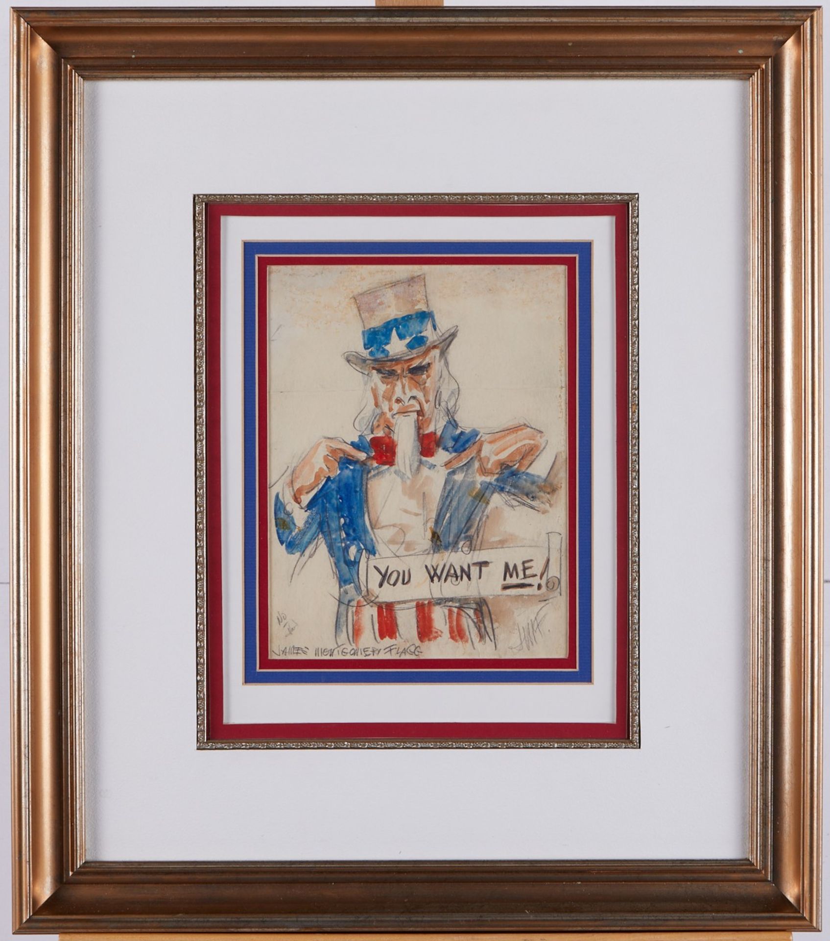 James Montgomery Flagg Uncle Sam WC on Paper - Image 3 of 12