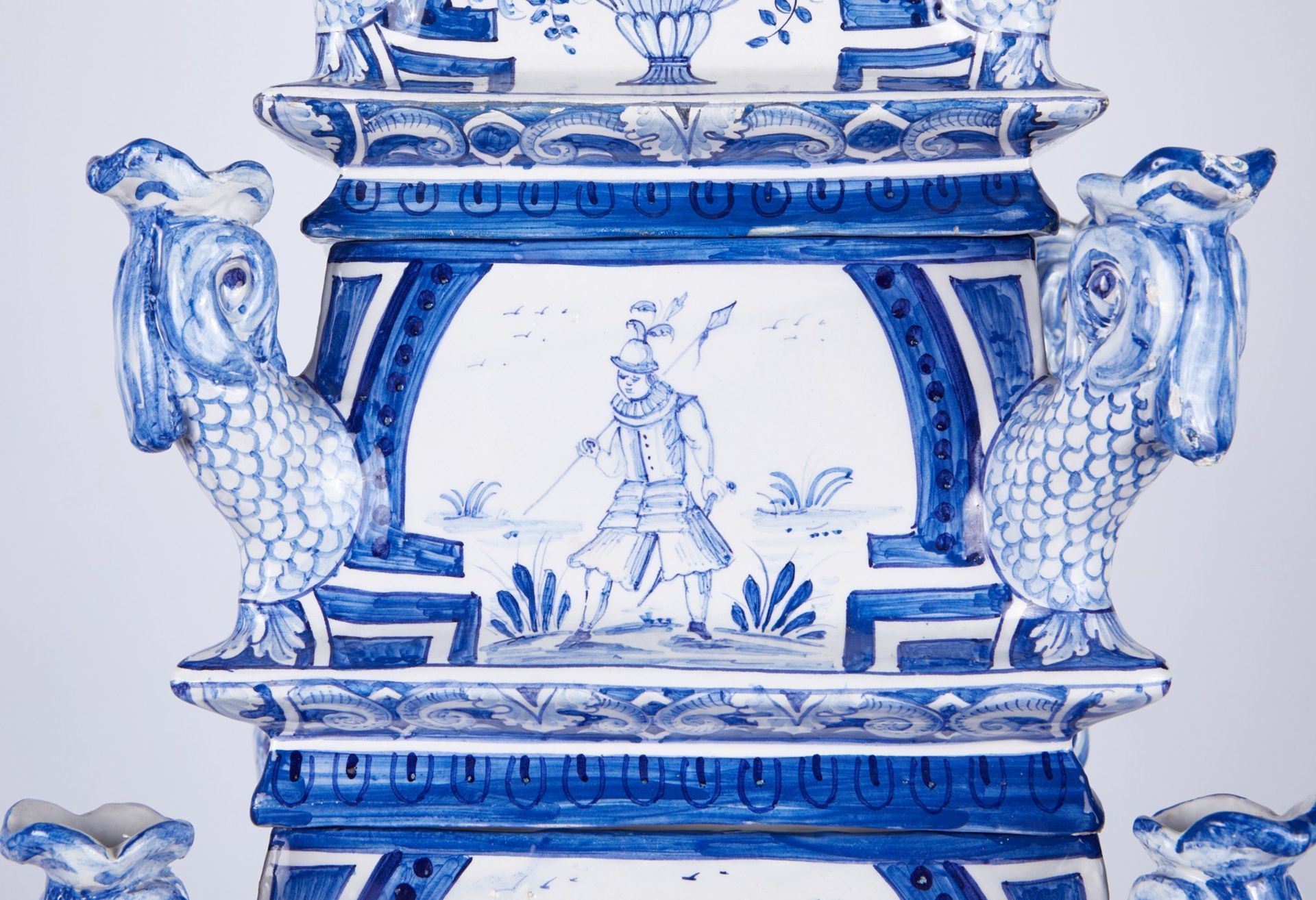 Large Dutch Delft 8 Tiered Porcelain Tulipiere - Bild 23 aus 29